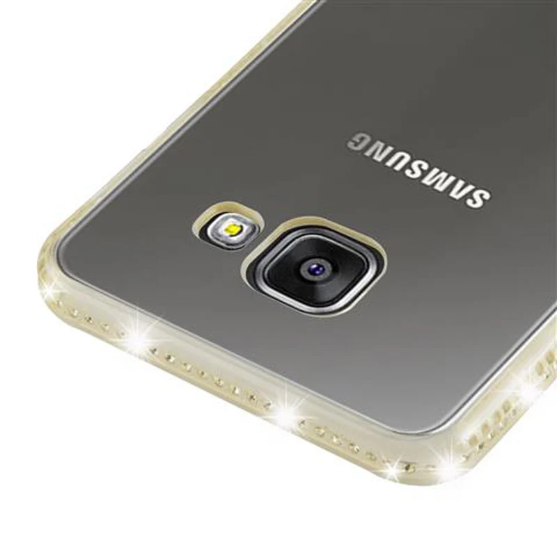 Cadorabo Hülle kompatibel mit Samsung Galaxy A3 2016 Schutzhülle aus flexiblem TPU Silikon im Strass Design