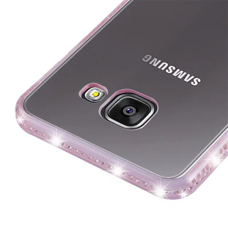 Cadorabo Hülle kompatibel mit Samsung Galaxy A3 2016 Schutzhülle aus flexiblem TPU Silikon im Strass Design