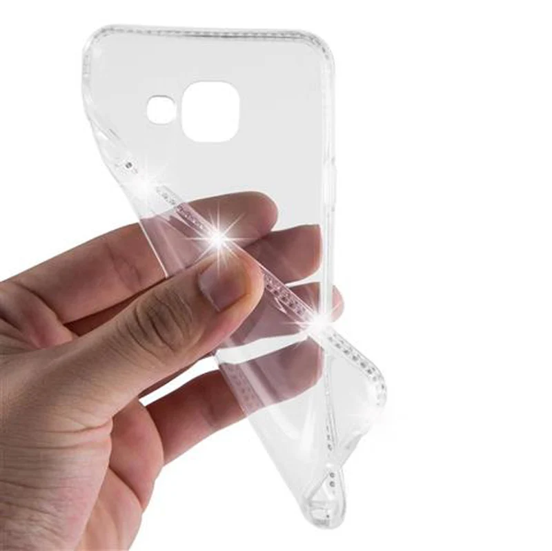 Cadorabo Hülle kompatibel mit Samsung Galaxy A3 2016 Schutzhülle aus flexiblem TPU Silikon im Strass Design
