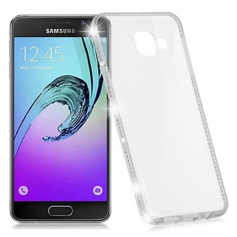 Cadorabo Hülle kompatibel mit Samsung Galaxy A3 2016 Schutzhülle aus flexiblem TPU Silikon im Strass Design
