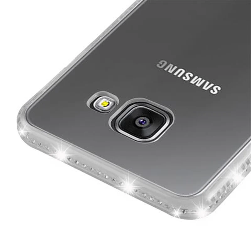 Cadorabo Hülle kompatibel mit Samsung Galaxy A3 2016 Schutzhülle aus flexiblem TPU Silikon im Strass Design