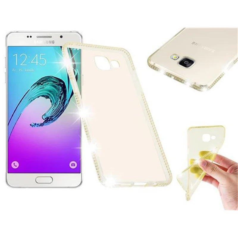 Cadorabo Hülle kompatibel mit Samsung Galaxy A5 2016 Schutzhülle aus flexiblem TPU Silikon im Strass Design