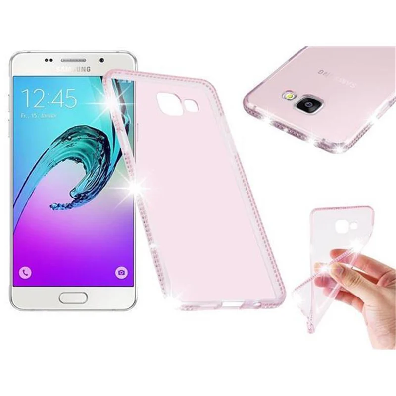 Cadorabo Hülle kompatibel mit Samsung Galaxy A5 2016 Schutzhülle aus flexiblem TPU Silikon im Strass Design