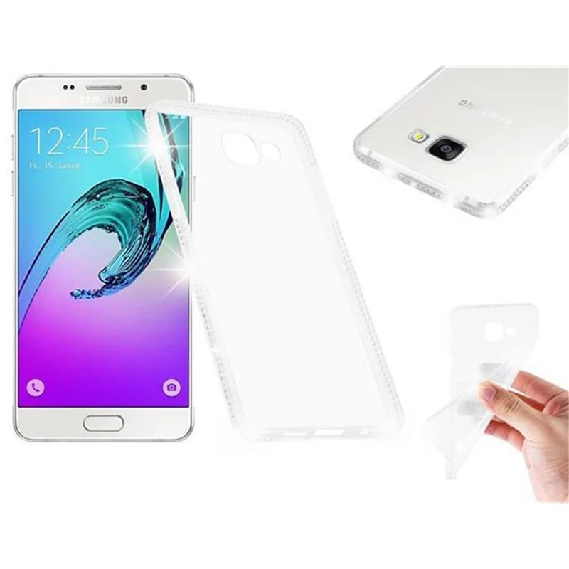 Cadorabo Hülle kompatibel mit Samsung Galaxy A5 2016 Schutzhülle aus flexiblem TPU Silikon im Strass Design