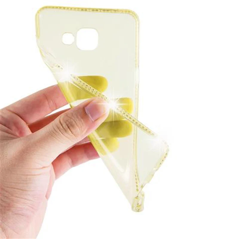 Cadorabo Hülle kompatibel mit Samsung Galaxy A5 2016 Schutzhülle aus flexiblem TPU Silikon im Strass Design