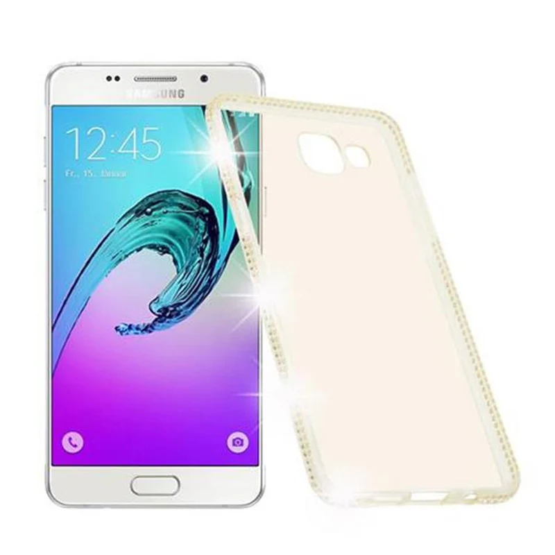 Cadorabo Hülle kompatibel mit Samsung Galaxy A5 2016 Schutzhülle aus flexiblem TPU Silikon im Strass Design