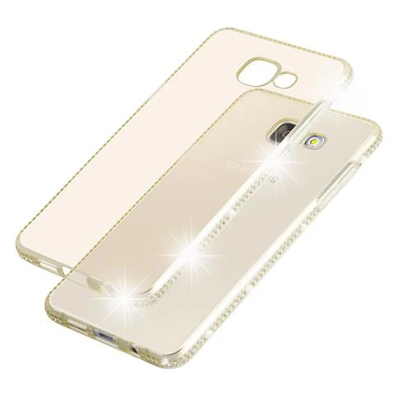 Cadorabo Hülle kompatibel mit Samsung Galaxy A5 2016 Schutzhülle aus flexiblem TPU Silikon im Strass Design