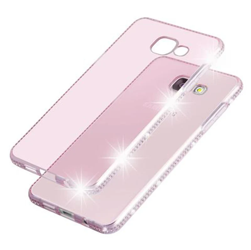 Cadorabo Hülle kompatibel mit Samsung Galaxy A5 2016 Schutzhülle aus flexiblem TPU Silikon im Strass Design