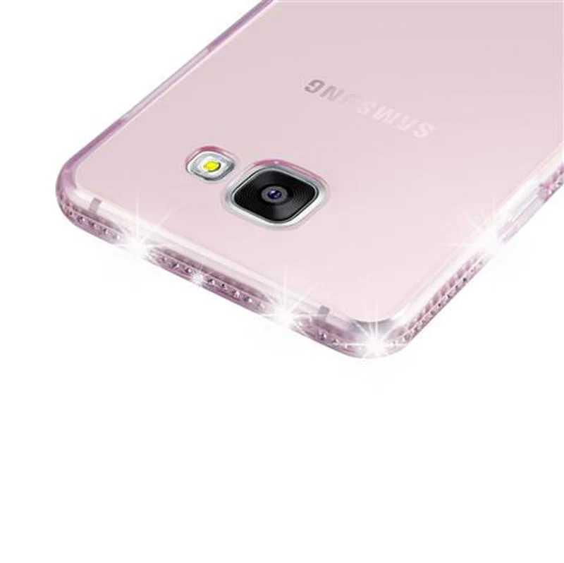 Cadorabo Hülle kompatibel mit Samsung Galaxy A5 2016 Schutzhülle aus flexiblem TPU Silikon im Strass Design