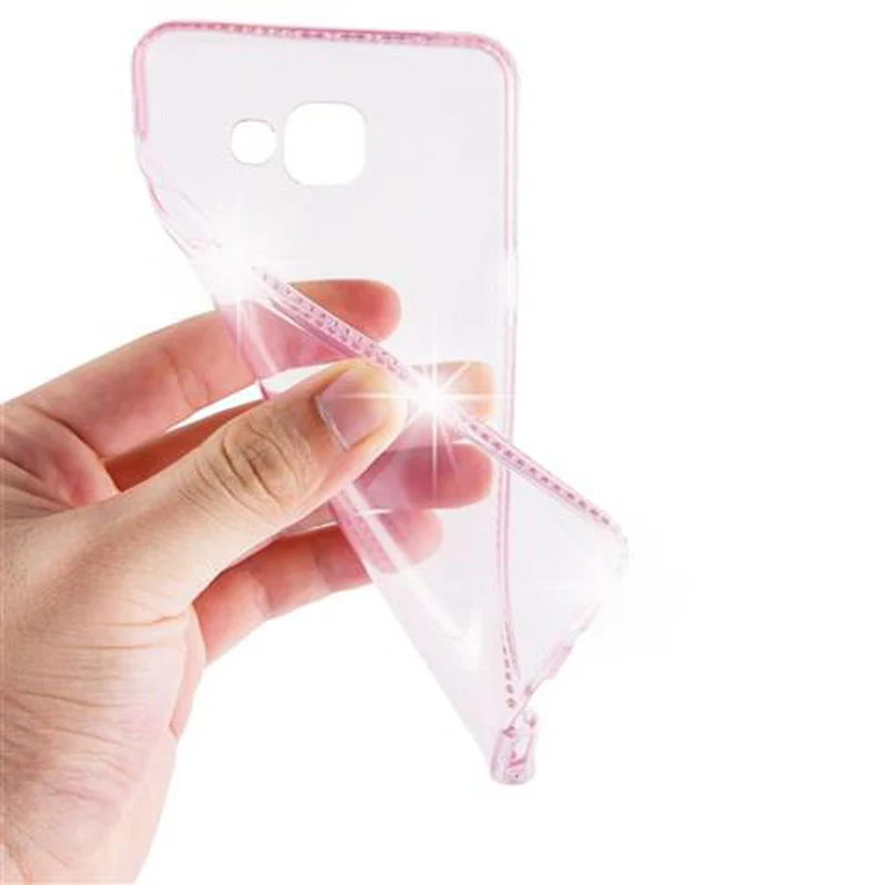 Cadorabo Hülle kompatibel mit Samsung Galaxy A5 2016 Schutzhülle aus flexiblem TPU Silikon im Strass Design