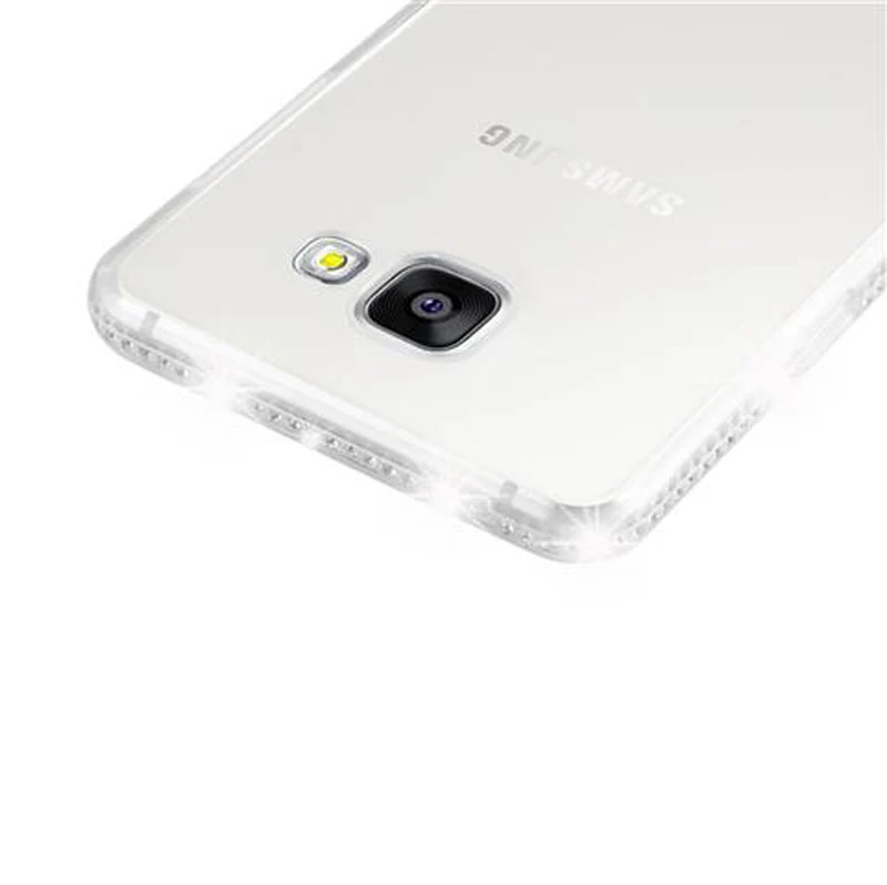 Cadorabo Hülle kompatibel mit Samsung Galaxy A5 2016 Schutzhülle aus flexiblem TPU Silikon im Strass Design