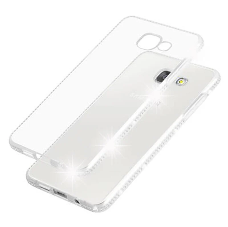 Cadorabo Hülle kompatibel mit Samsung Galaxy A5 2016 Schutzhülle aus flexiblem TPU Silikon im Strass Design