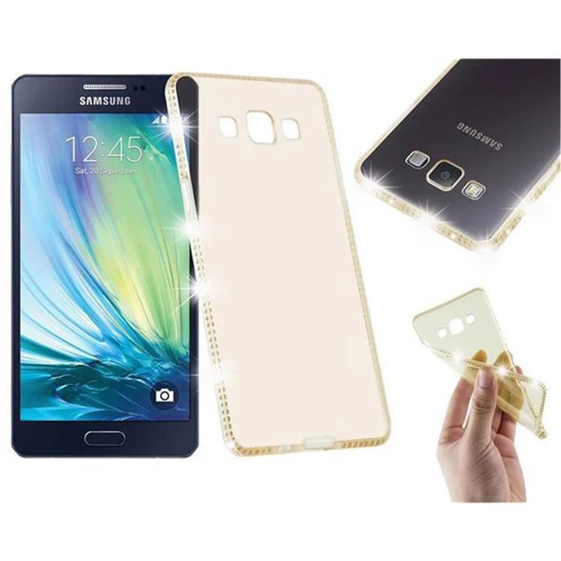 Cadorabo Hülle kompatibel mit Samsung Galaxy A5 2015 Schutzhülle aus flexiblem TPU Silikon im Strass Design
