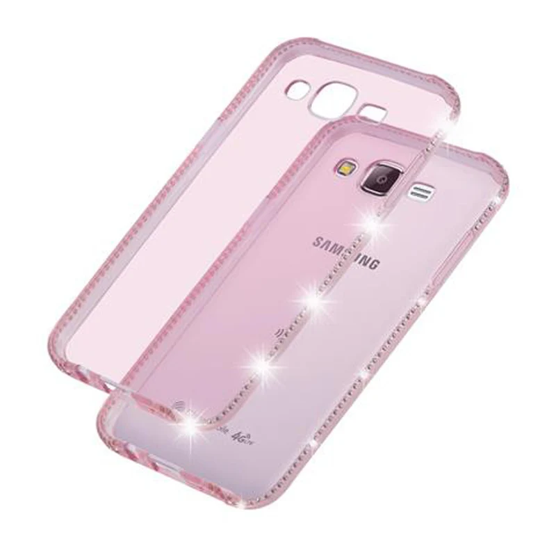 Cadorabo Hülle kompatibel mit Samsung Galaxy J5 2015 Schutzhülle aus flexiblem TPU Silikon im Strass Design