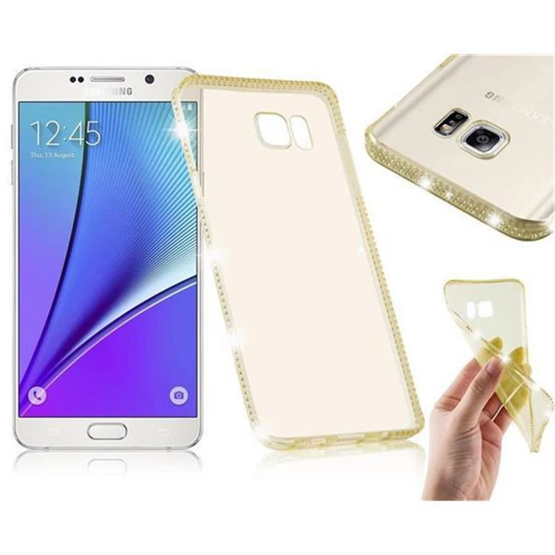 Cadorabo Hülle kompatibel mit Samsung Galaxy NOTE 5 Schutzhülle aus flexiblem TPU Silikon im Strass Design