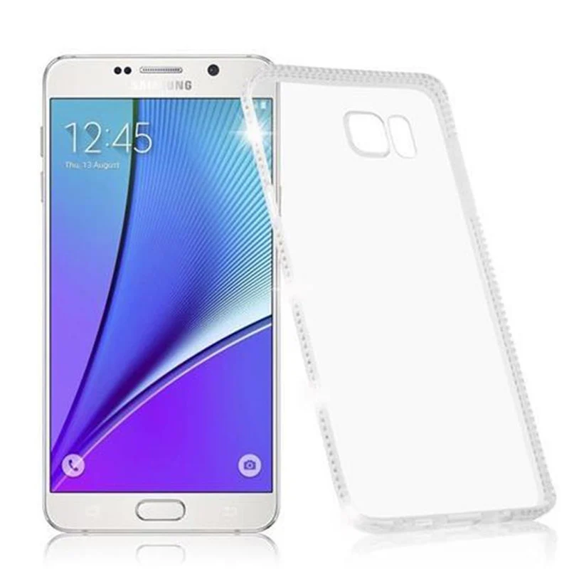 Cadorabo Hülle kompatibel mit Samsung Galaxy NOTE 5 Schutzhülle aus flexiblem TPU Silikon im Strass Design