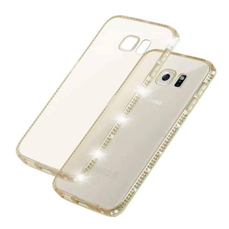 Cadorabo Hülle kompatibel mit Samsung Galaxy S6 Schutzhülle aus flexiblem TPU Silikon im Strass Design