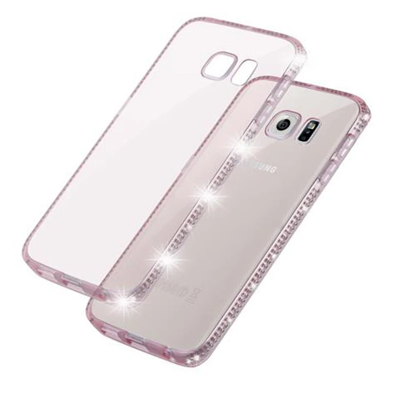 Cadorabo Hülle kompatibel mit Samsung Galaxy S6 Schutzhülle aus flexiblem TPU Silikon im Strass Design