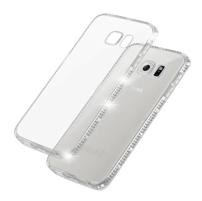 Cadorabo Hülle kompatibel mit Samsung Galaxy S6 Schutzhülle aus flexiblem TPU Silikon im Strass Design