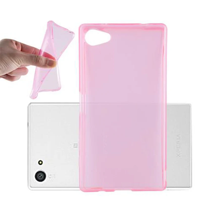 Cadorabo Hülle kompatibel mit Sony Xperia Z5 COMPACT Schutzhülle aus flexiblem TPU Silikon