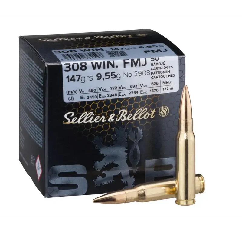 .308 Win. Vollmantel 9,5g/147grs. Sellier & Bellot