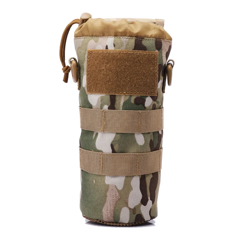 Faltbare MOLLE-Flaschentasche – Trinkflaschenhalter aus 1000D Nylon mit Kordelzug & Klettabdeckung (0.5–1L)