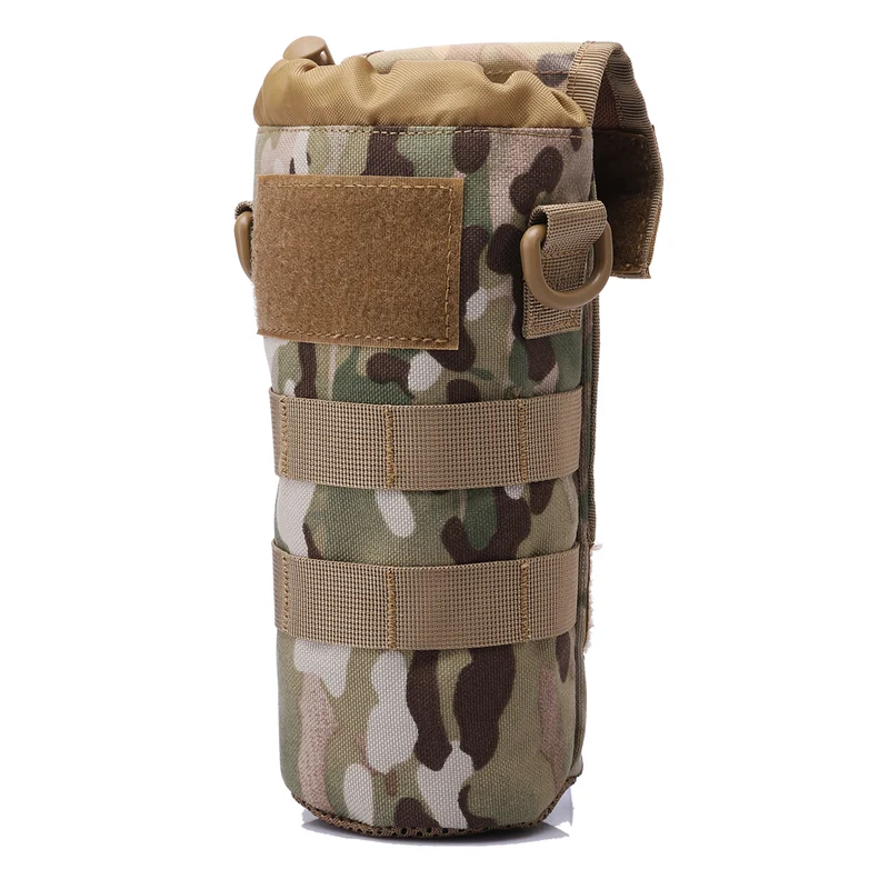 Faltbare MOLLE-Flaschentasche – Trinkflaschenhalter aus 1000D Nylon mit Kordelzug & Klettabdeckung (0.5–1L)