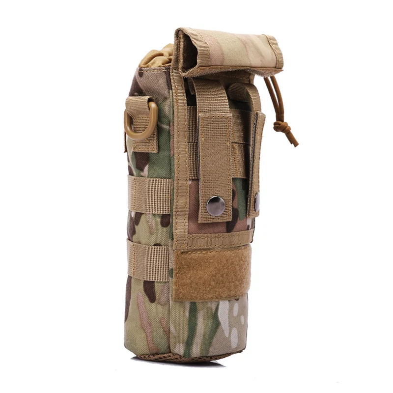 Faltbare MOLLE-Flaschentasche – Trinkflaschenhalter aus 1000D Nylon mit Kordelzug & Klettabdeckung (0.5–1L)
