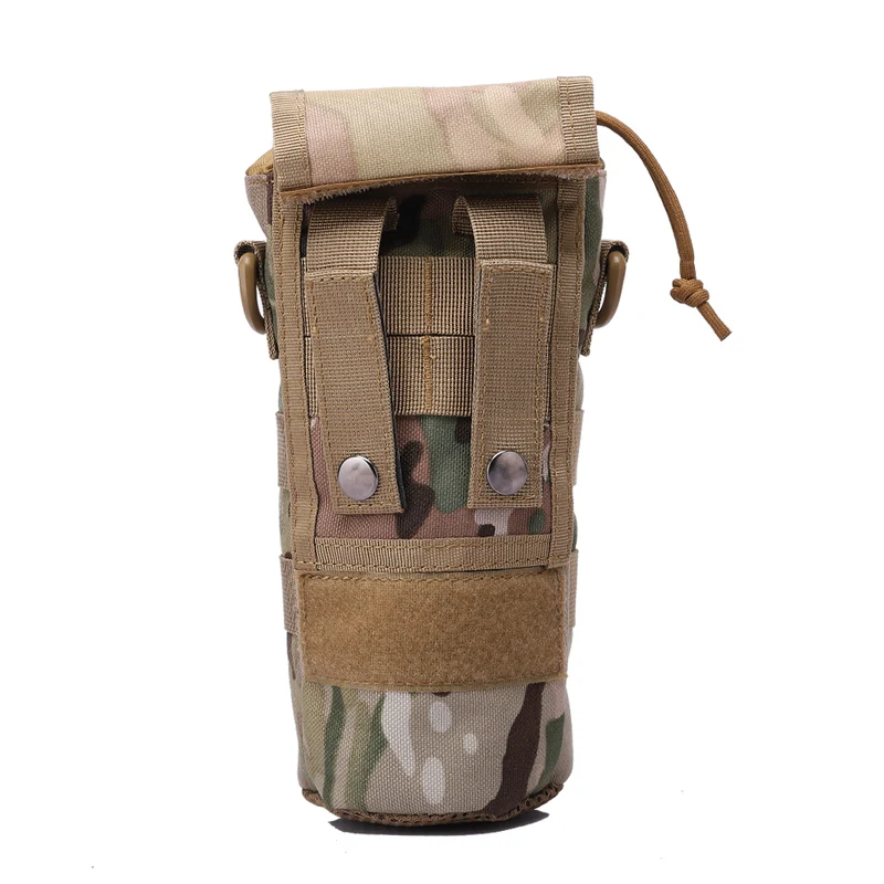 Faltbare MOLLE-Flaschentasche – Trinkflaschenhalter aus 1000D Nylon mit Kordelzug & Klettabdeckung (0.5–1L)