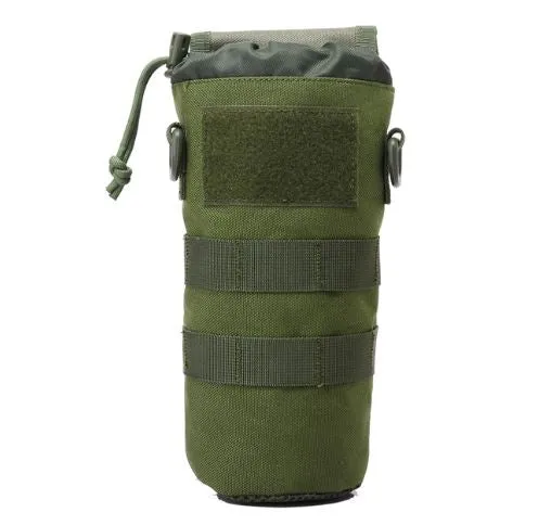 Faltbare MOLLE-Flaschentasche – Trinkflaschenhalter aus 1000D Nylon mit Kordelzug & Klettabdeckung (0.5–1L)