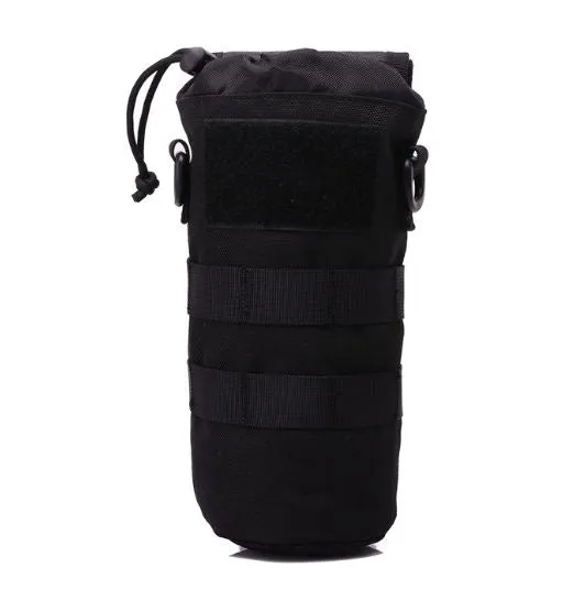 Faltbare MOLLE-Flaschentasche – Trinkflaschenhalter aus 1000D Nylon mit Kordelzug & Klettabdeckung (0.5–1L)