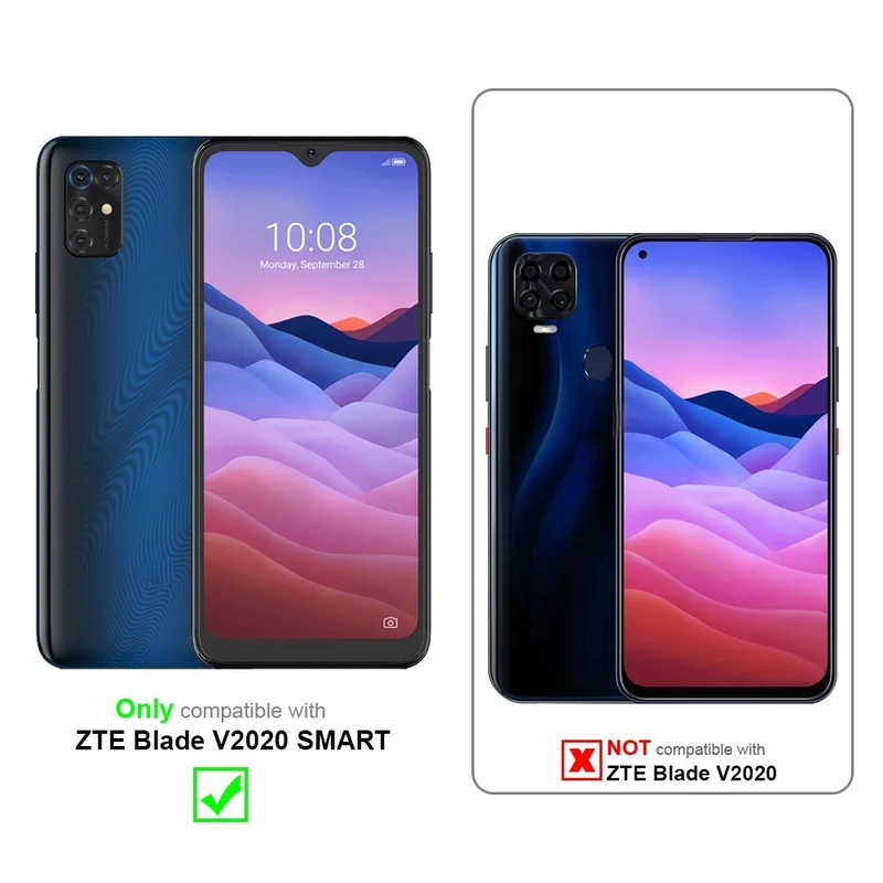 Cadorabo Hülle kompatibel mit ZTE Blade V2020 SMART Schutzhülle mit Magnetverschluss, Standfunktion und Kartenfach