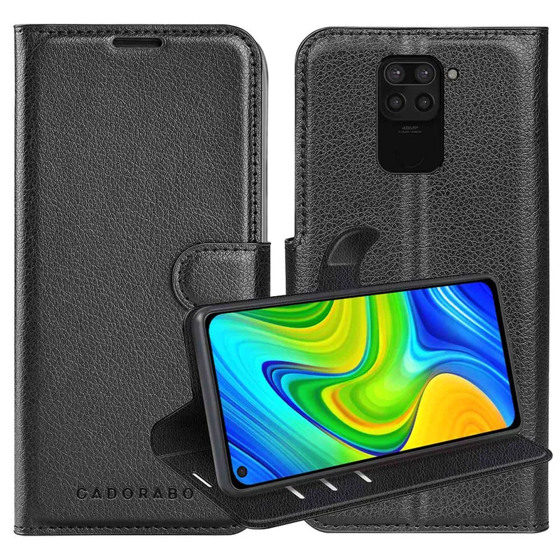 Cadorabo Hülle kompatibel mit Xiaomi RedMi NOTE 9 Schutzhülle mit Magnetverschluss, Standfunktion und Kartenfach