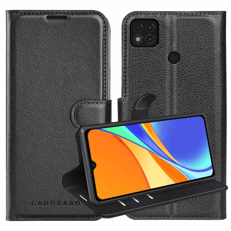 Cadorabo Hülle kompatibel mit Xiaomi RedMi 9C / RedMi 10A Schutzhülle mit Magnetverschluss, Standfunktion und Kartenfach