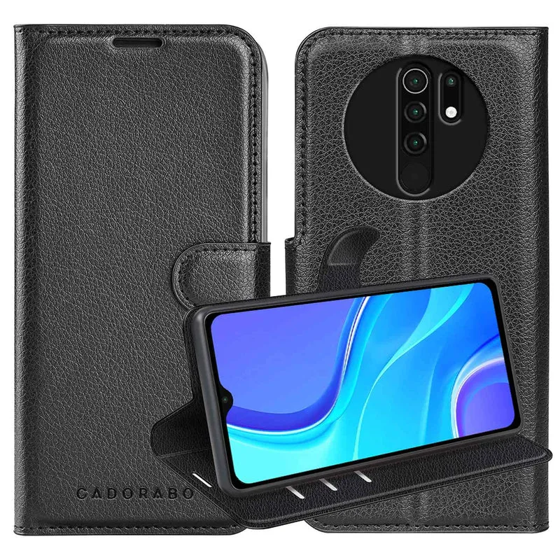 Cadorabo Hülle kompatibel mit Xiaomi RedMi 9 Schutzhülle mit Magnetverschluss, Standfunktion und Kartenfach