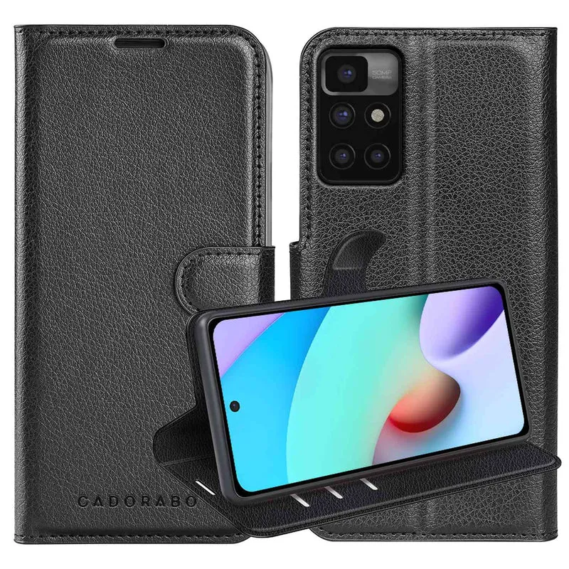 Cadorabo Hülle kompatibel mit Xiaomi RedMi 10 4G Schutzhülle mit Magnetverschluss, Standfunktion und Kartenfach