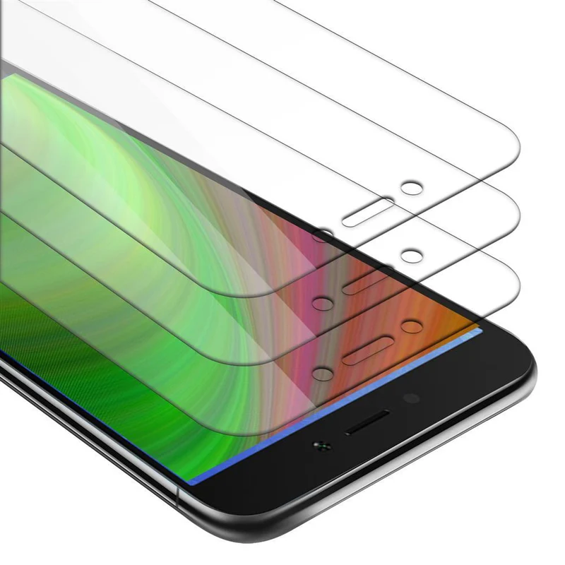 Cadorabo 3x Panzer Folie kompatibel mit Xiaomi RedMi NOTE 5A - Schutzfolie 3er Pack Gehärtetes (Tempered) Display-Schutzglas in 9H Härte mit 3D Touch Kompatibilität