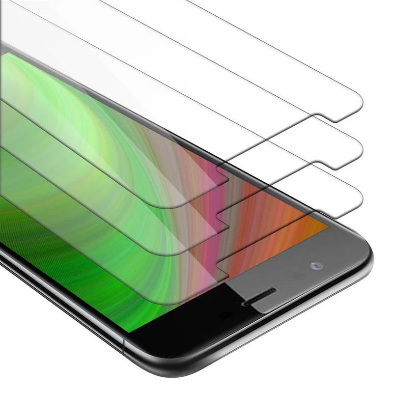 Cadorabo 3x Panzer Folie kompatibel mit ZTE Nubia M2 LITE - Schutzfolie 3er Pack Gehärtetes (Tempered) Display-Schutzglas in 9H Härte mit 3D Touch Kompatibilität