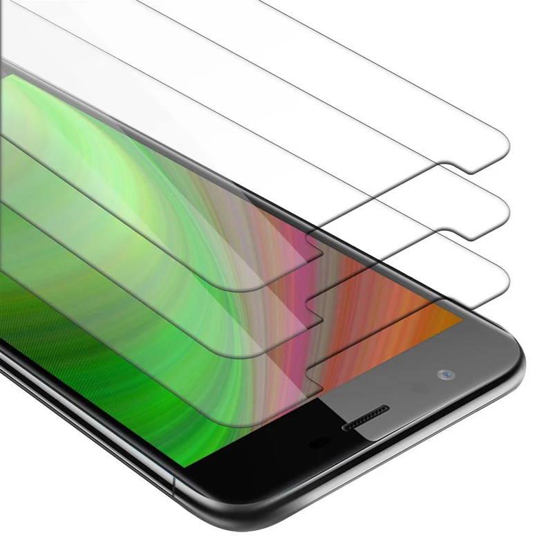 Cadorabo 3x Panzer Folie kompatibel mit ZTE Nubia M2 - Schutzfolie 3er Pack Gehärtetes (Tempered) Display-Schutzglas in 9H Härte mit 3D Touch Kompatibilität