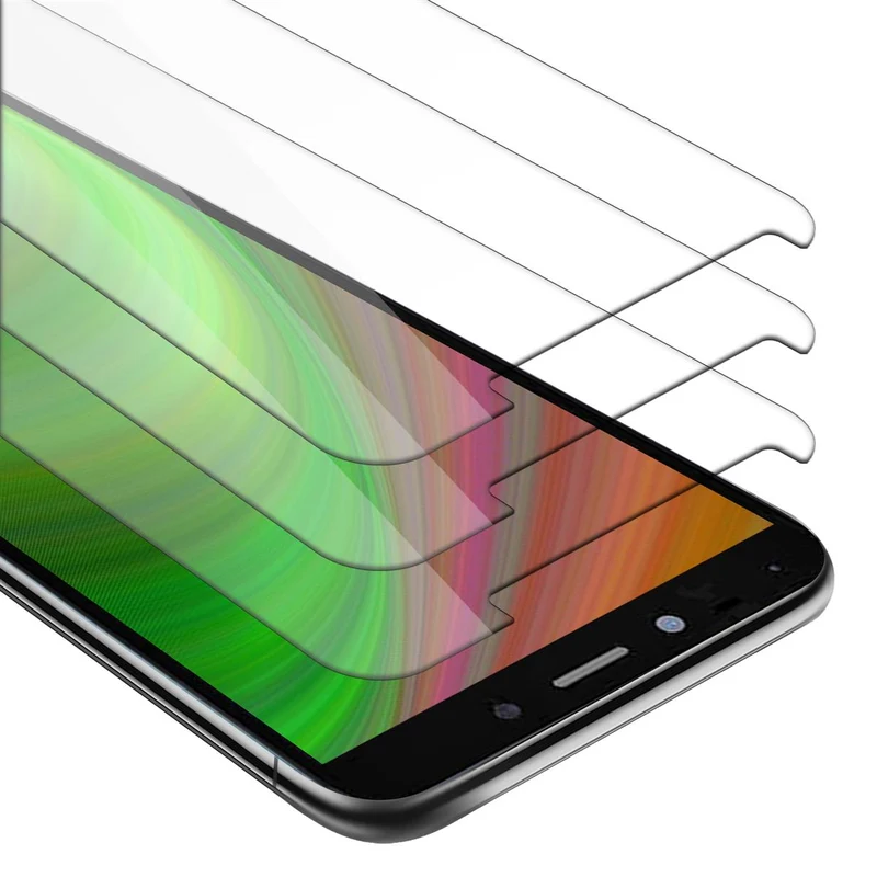 Cadorabo 3x Panzer Folie kompatibel mit LG K20 - Schutzfolie 3er Pack Gehärtetes (Tempered) Display-Schutzglas in 9H Härte mit 3D Touch Kompatibilität