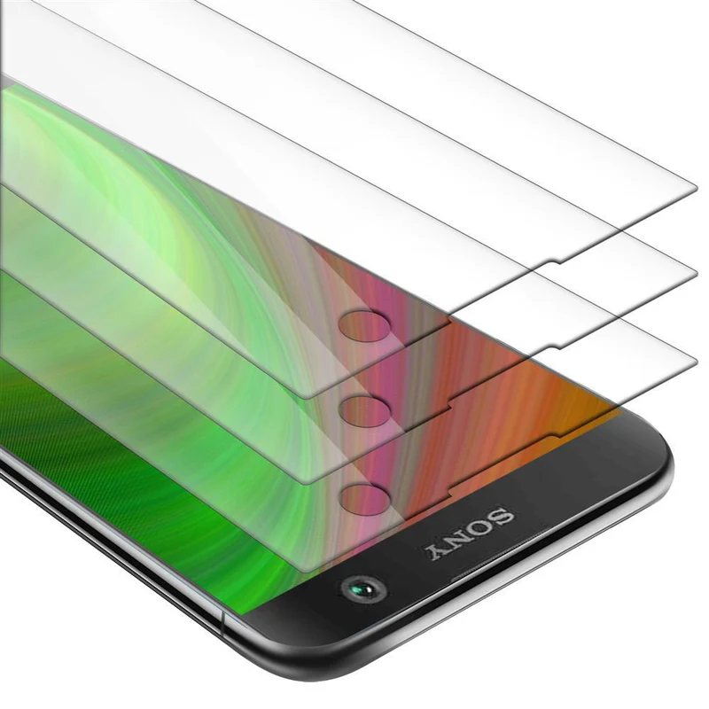 Cadorabo 3x Panzer Folie kompatibel mit Sony Xperia XA2 ULTRA - Schutzfolie 3er Pack Gehärtetes (Tempered) Display-Schutzglas in 9H Härte mit 3D Touch Kompatibilität
