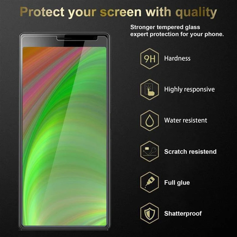 Cadorabo 3x Panzer Folie kompatibel mit Sony Xperia 10 PLUS - Schutzfolie 3er Pack Gehärtetes (Tempered) Display-Schutzglas in 9H Härte mit 3D Touch Kompatibilität