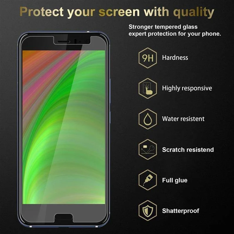 Cadorabo 3x Panzer Folie kompatibel mit HTC OCEAN / U11 - Schutzfolie 3er Pack Gehärtetes (Tempered) Display-Schutzglas in 9H Härte mit 3D Touch Kompatibilität