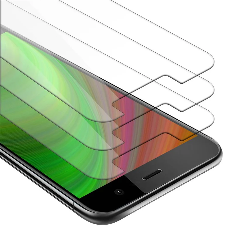 Cadorabo 3x Panzer Folie kompatibel mit HTC U PLAY - Schutzfolie 3er Pack Gehärtetes (Tempered) Display-Schutzglas in 9H Härte mit 3D Touch Kompatibilität