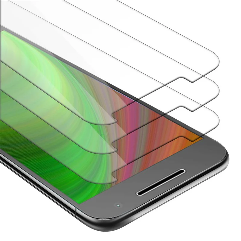 Cadorabo 3x Panzer Folie kompatibel mit Motorola MOTO G4 / G4 PLUS - Schutzfolie 3er Pack Gehärtetes (Tempered) Display-Schutzglas in 9H Härte mit 3D Touch Kompatibilität