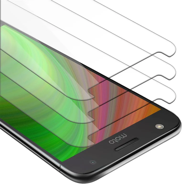 Cadorabo 3x Panzer Folie kompatibel mit Motorola MOTO Z PLAY - Schutzfolie 3er Pack Gehärtetes (Tempered) Display-Schutzglas in 9H Härte mit 3D Touch Kompatibilität