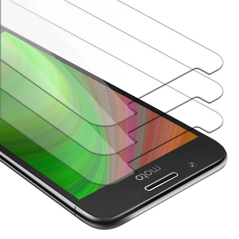 Cadorabo 3x Panzer Folie kompatibel mit Motorola MOTO G5 - Schutzfolie 3er Pack Gehärtetes (Tempered) Display-Schutzglas in 9H Härte mit 3D Touch Kompatibilität