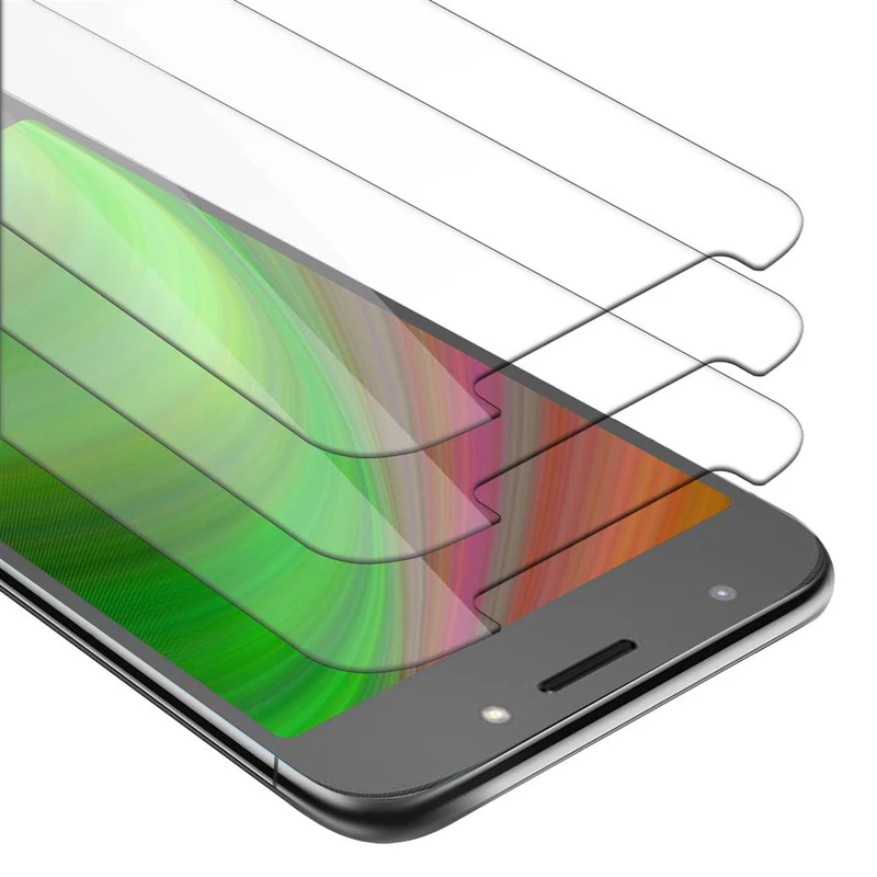 Cadorabo 3x Panzer Folie kompatibel mit Motorola MOTO E5 / G6 PLAY - Schutzfolie 3er Pack Gehärtetes (Tempered) Display-Schutzglas in 9H Härte mit 3D Touch Kompatibilität