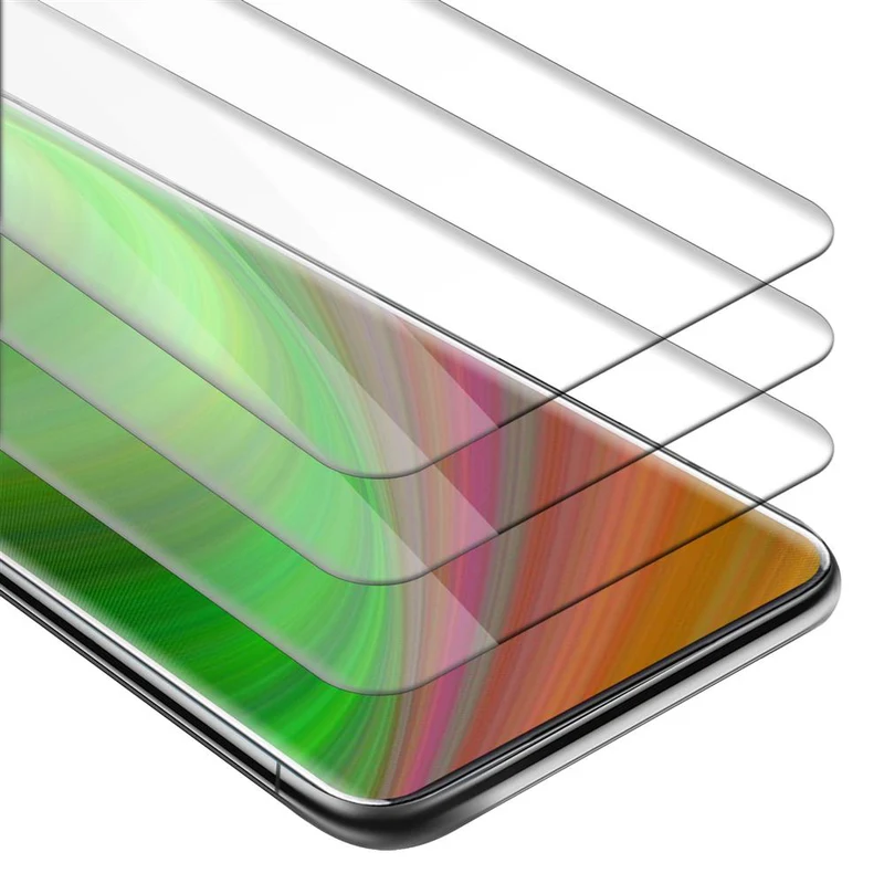 Cadorabo 3x Panzer Folie kompatibel mit OnePlus 7 PRO - Schutzfolie 3er Pack Gehärtetes (Tempered) Display-Schutzglas in 9H Härte mit 3D Touch Kompatibilität