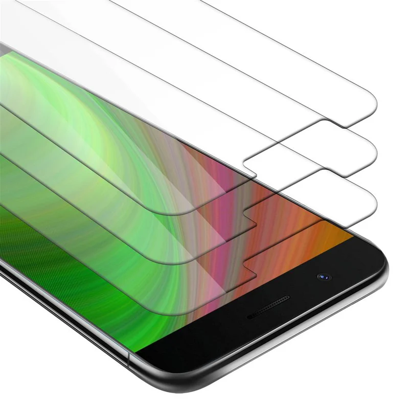 Cadorabo 3x Panzer Folie kompatibel mit OnePlus 5 - Schutzfolie 3er Pack Gehärtetes (Tempered) Display-Schutzglas in 9H Härte mit 3D Touch Kompatibilität